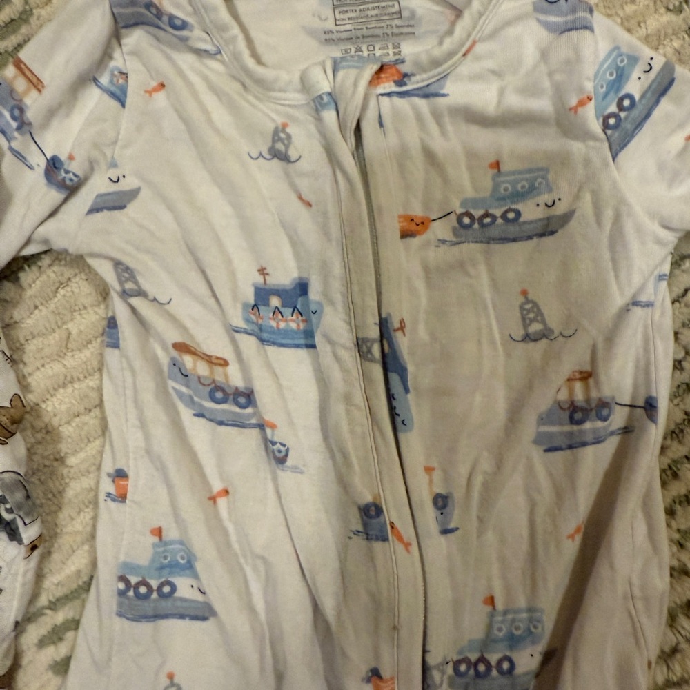 Angel Dear Bamboo Baby Pajamas | Soft Zip Footies (0–6 Months) - set of two